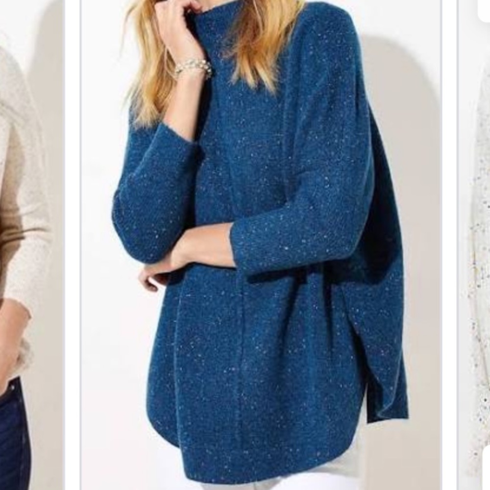 Loft blue Poncho sweater - EUC